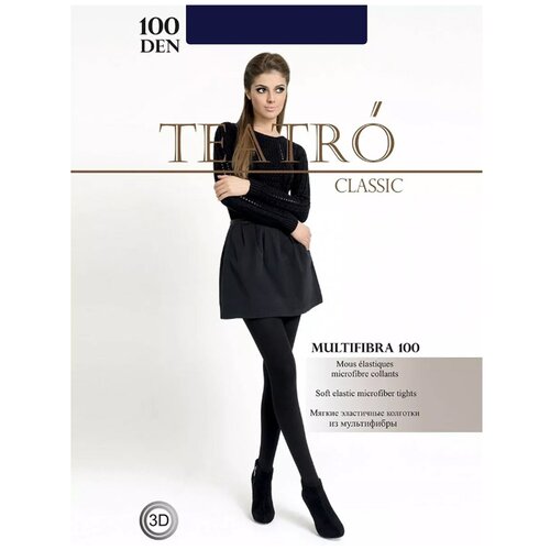 Театро (Teatro). Колготки Multifibra 100 deep-blue 4-L