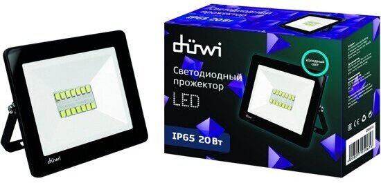 Прожектор Duwi светодиодный 230В 20Вт 6500К 1700Лм IP65 черный 25061 6