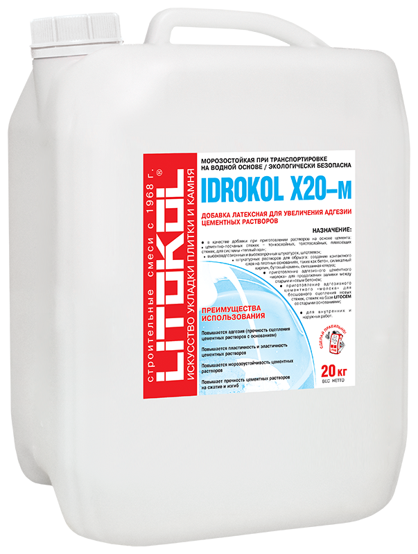 Добавка латексная в цементные растворы Litokol Idrokol X20–M (20кг)