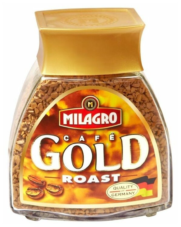 Кофе растворимый Milagro Gold Roast сублимированный, стеклянная банка, 95 г - фотография № 1