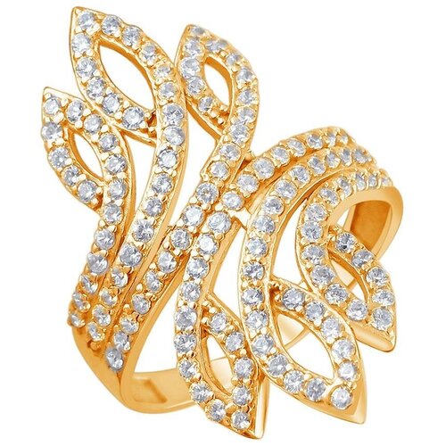 фото Эстет кольцо с 120 фианитами из серебра с позолотой 01к1511428а, размер 18