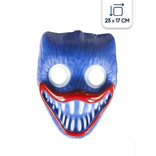 фото Карнавальная маска riota на хэллоуин, хаги-ваги, синяя, 23 см