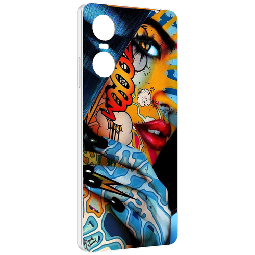 Чехол MyPads девушка разрисованная краскам иженский для Tecno Pop 6 Pro задняя-панель-накладка-бампер чехол mypads девушка разрисованная краскам иженский для iphone 14 6 1 задняя панель накладка бампер