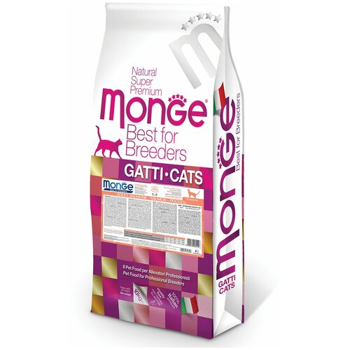 Monge Cat Monoprotein Salmon корм для взрослых кошек с лососем 10 кг мясо трубача очищенное 500г