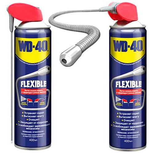 Смазка ВД WD-40 (400 мл) для 1000 применений в быту Flexible 70692