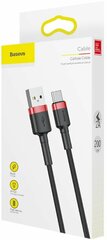 Кабель Baseus Cafule Cable USB to Type-C 2A 2m Black+Red (CATKLF-C91)