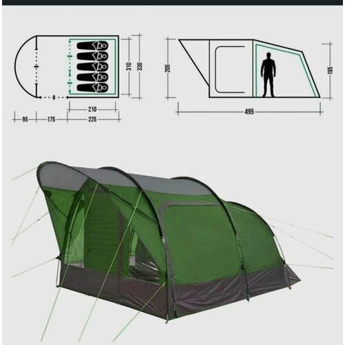 фото Палатка туристическая 4 местная для отдыха / палатка 4-5-местная высокая с увеличенным и закрытым тамбуром, и козырьком nature camping