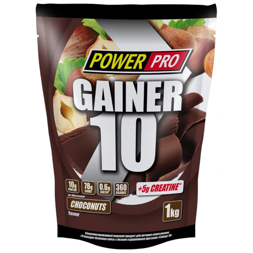 фото Гейнер power pro gainer 10, 1000 г, шоколад-орех