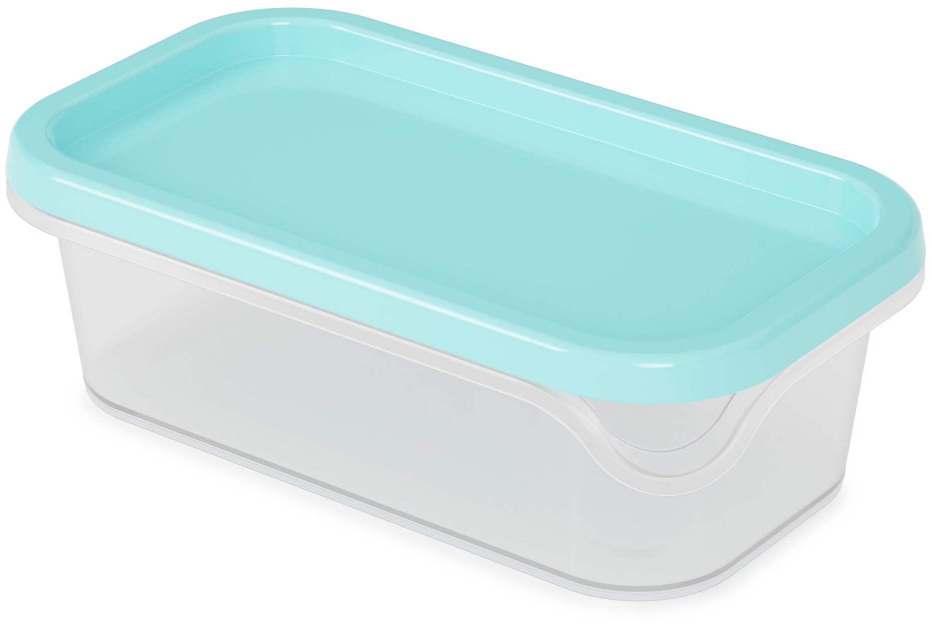 Контейнер пищевой пластик, 1 л, 21х17х7 см, голубой, для заморозки, Альтернатива, М8510 - фотография № 1