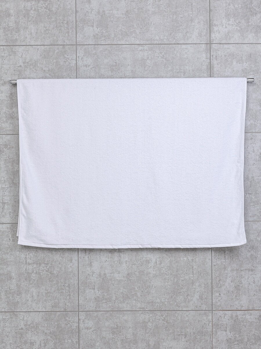 Махровое полотенце большое Sandal "люкс" 100*150 см, цвет - белый.