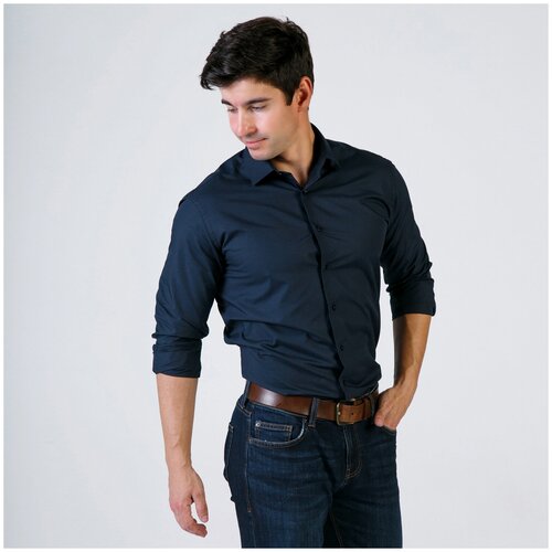 фото Рубашка мужская women men темно синяя рост 182-186 размер 43