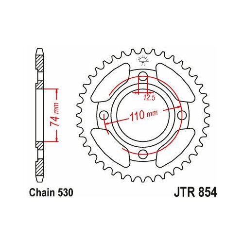 Звезда JT ведомая JTR854.36 36 зубьев