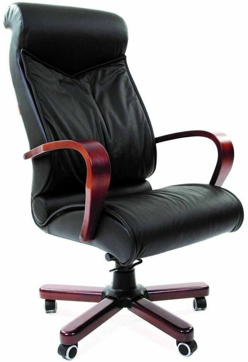 Кресло Chairman 420 WD кожа черная