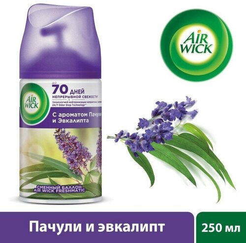 Airwick Освежитель воздуха Airwick Pure «Пачули и эвкалипт», сменный баллон, 250 мл