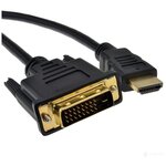 Кабель HDMI - DVI, М/25М, Dual Link, поз. р, 2 м, 5bites, чер, APC-080-020 - изображение