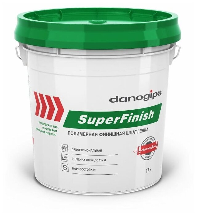 Шпатлевка универсальна DANOGIPS SUPER FINISH 17 л 613291 - фотография № 2