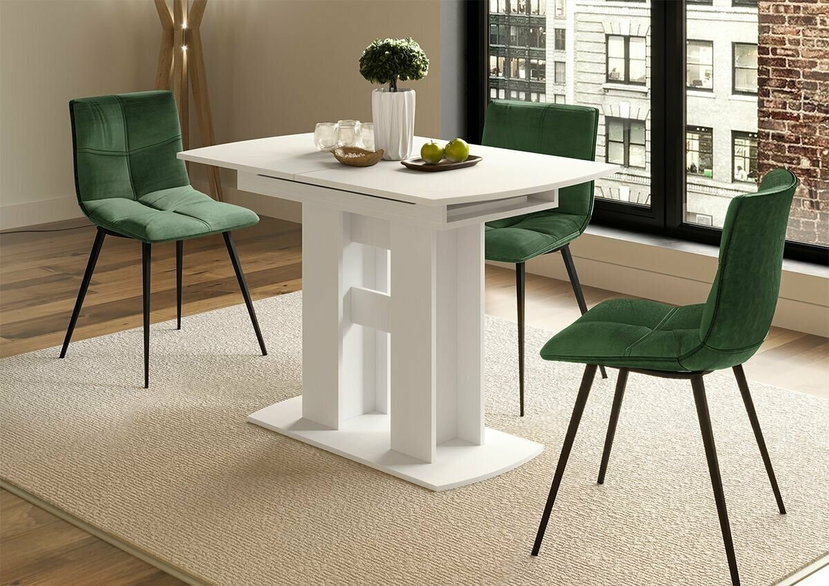 фото Стол обеденный Оливер-03 белое дерево/белое дерево