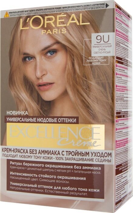 Крем-краска для волос Loreal Paris Excellence creme 9U Универсальный Очень светло-русый