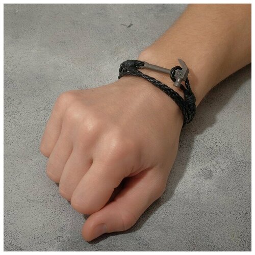 фото Браслет теропром, размер 43 см, черный, серебряный