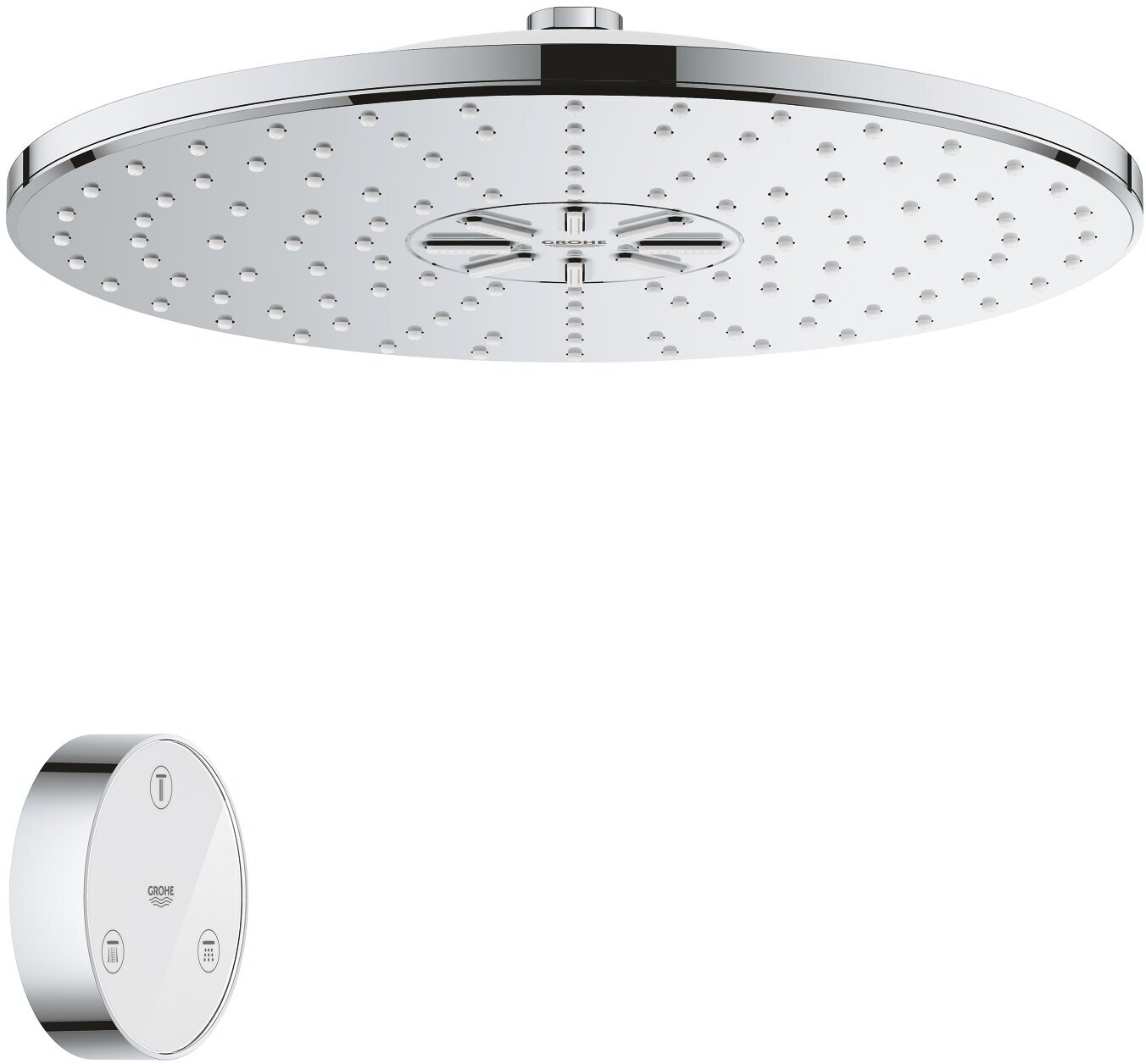 Верхний душ с переключателем струй, хром, Grohe Rainshower SmartConnect 26641000