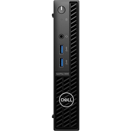 Системный блок, Dell OptiPlex 3000 Micro (Intel Core i3-12100T (2.2 ГГц), RAM 8 ГБ, SSD 256 ГБ, Intel UHD Graphics 730, Windows 10 Home), черный