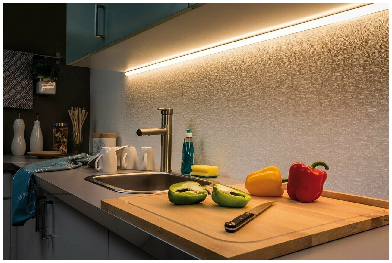 Светильник светодиодный сенсорный для подсветки кухни 90см, 12вт, диммируемый, угловой светильник. подсветка рабочей поверхности на кухне - фотография № 7