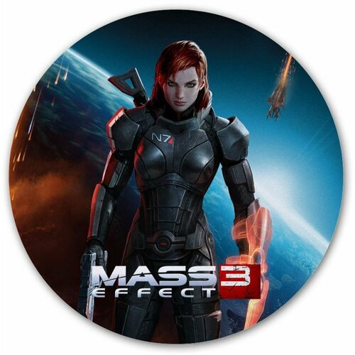 Коврик для мышки круглый Mass Effect 3 Commander Shepard (female)