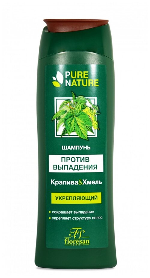 Floresan шампунь Pure Nature против выпадения волос крапива&хмель укрепляющий, 250 мл