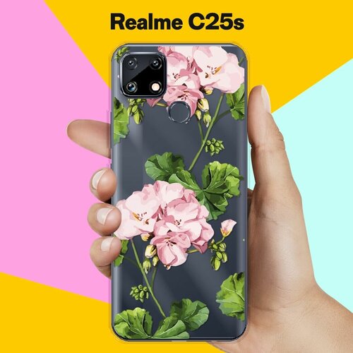 Силиконовый чехол на realme C25s Пионы / для Реалми Ц25с силиконовый чехол на realme c25s реалми c25s пионы розово белые