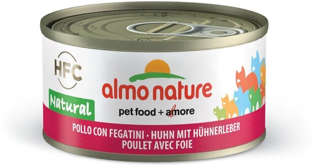 Almo Nature Консервы для Кошек с Курицей и Печенью (HFC Adult Cat Chicken&Liver) 0,07 кг x 1 шт.