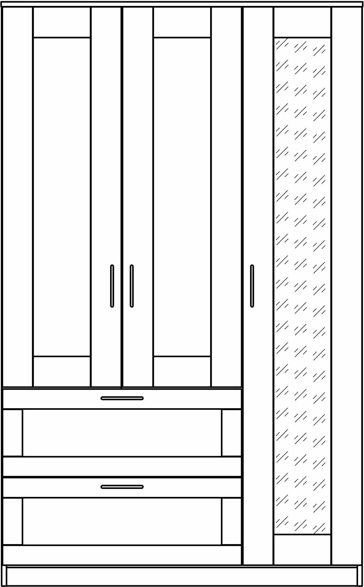 Шкаф сириус, 3 двери и 2 ящика, 117х50х190см, бежевый, Дуб Сонома, Шведский Стандарт - фотография № 6