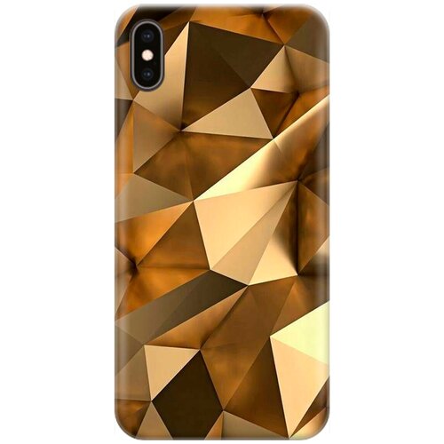 фото Ультратонкий силиконовый чехол-накладка для apple iphone xs max с принтом "бронзовые грани" gosso