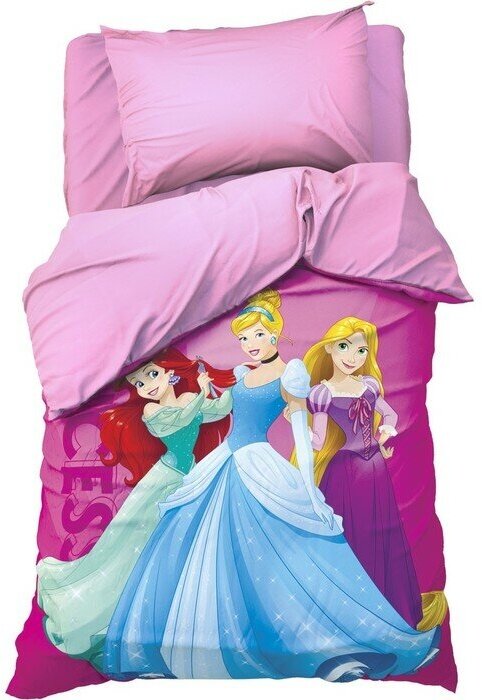 Disney Постельное бельё 1,5 сп «Принцессы» 143х215 см, 150х214 см, 50х70 см -1 шт, поплин 125 г/м2