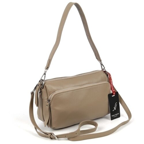 фото Сумка мессенджер sergio valentini sv-sj7222 хаки, фактура гладкая, бежевый