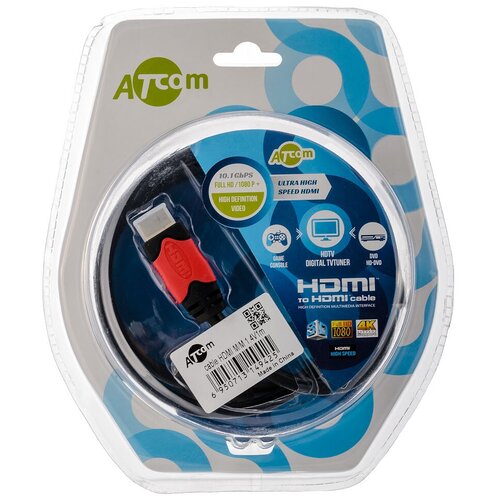 Atcom Кабель HDMI1.4b Atcom AT4942, позолоченные контакты (1.0м) (ret) atcom кабель оптический toslink atcom at0706 7 5м ret