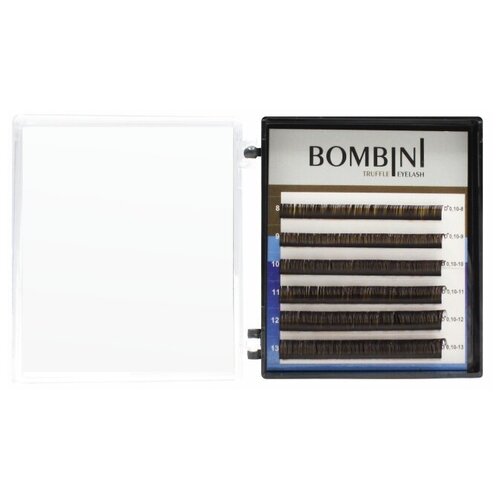 Купить Bombini, Ресницы на ленте Truffle 0, 10/8-13 мм, изгиб D+, коричневый