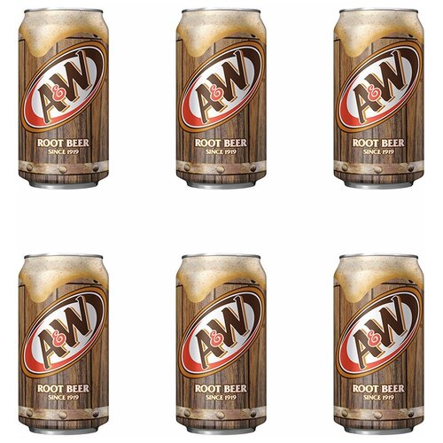 Газированный напиток A&W Root Beer 0,355 (США). 6шт