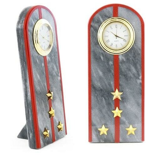 Часы Погон капитан МВД камень мрамор