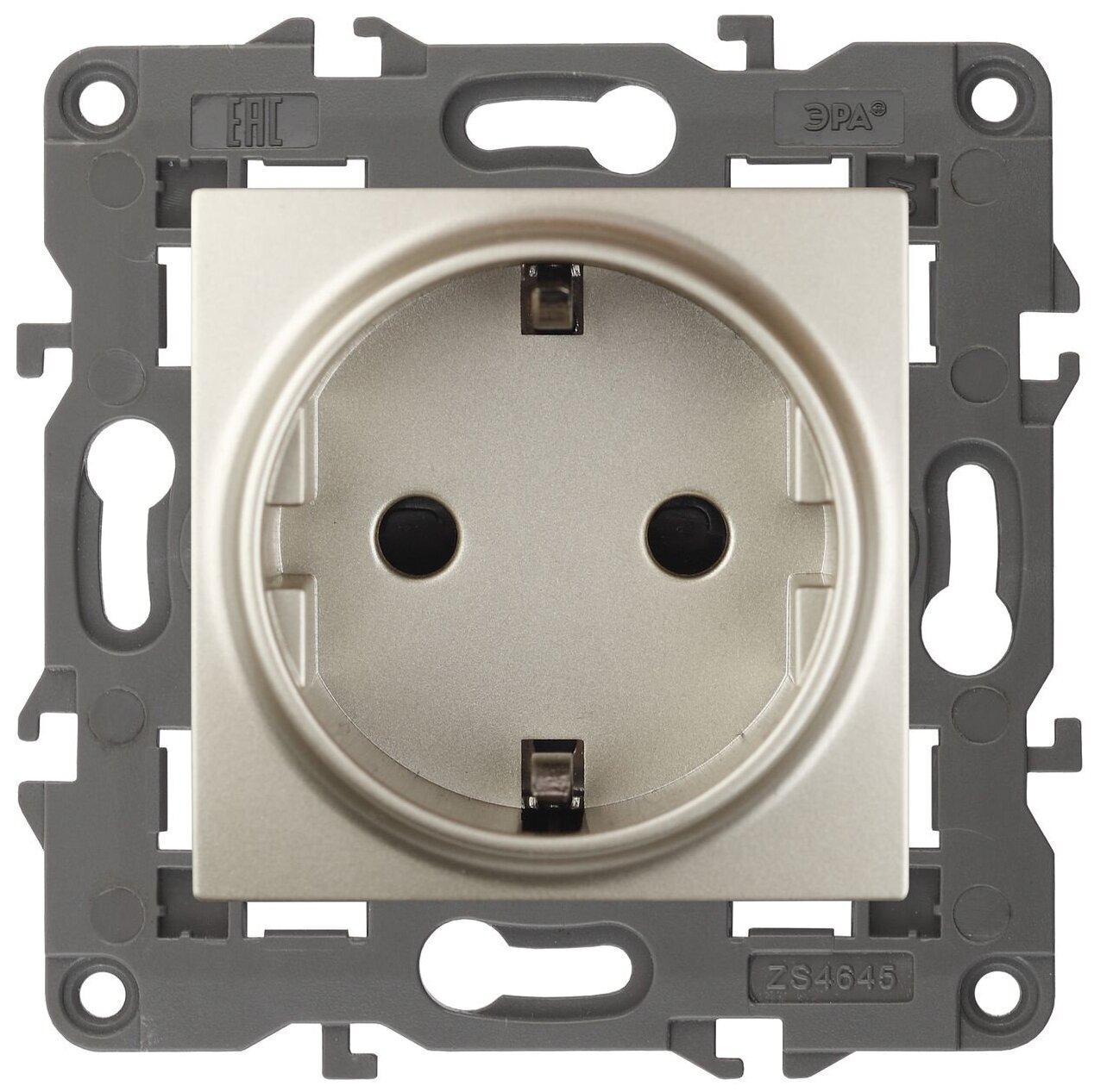 Розетка ЭРА Elegance 2P E Schuko со шторками 16A 250V 14-2102-04 Б0034275 - фото №1