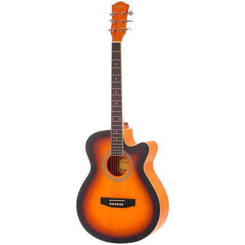 Акустическая гитара матовая, оранжевая. Размер 40 дюймов Jordani E4020 SB