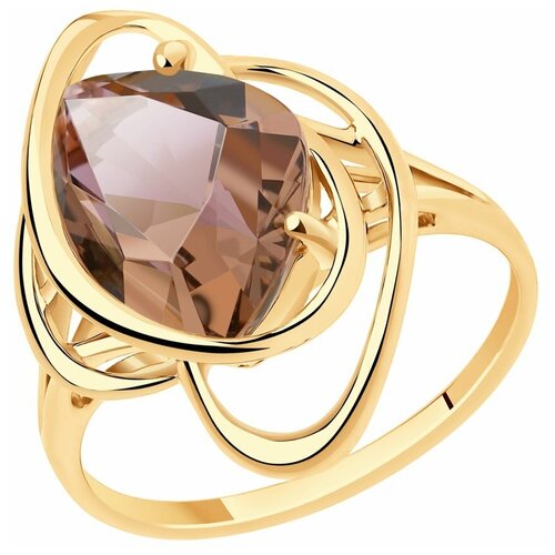 фото Кольцо из золота с ситалом синтетическим 716025 sokolov