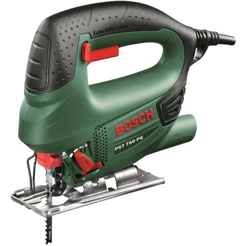 Электролобзик BOSCH PST 750 PE кейс, 530 Вт зеленый