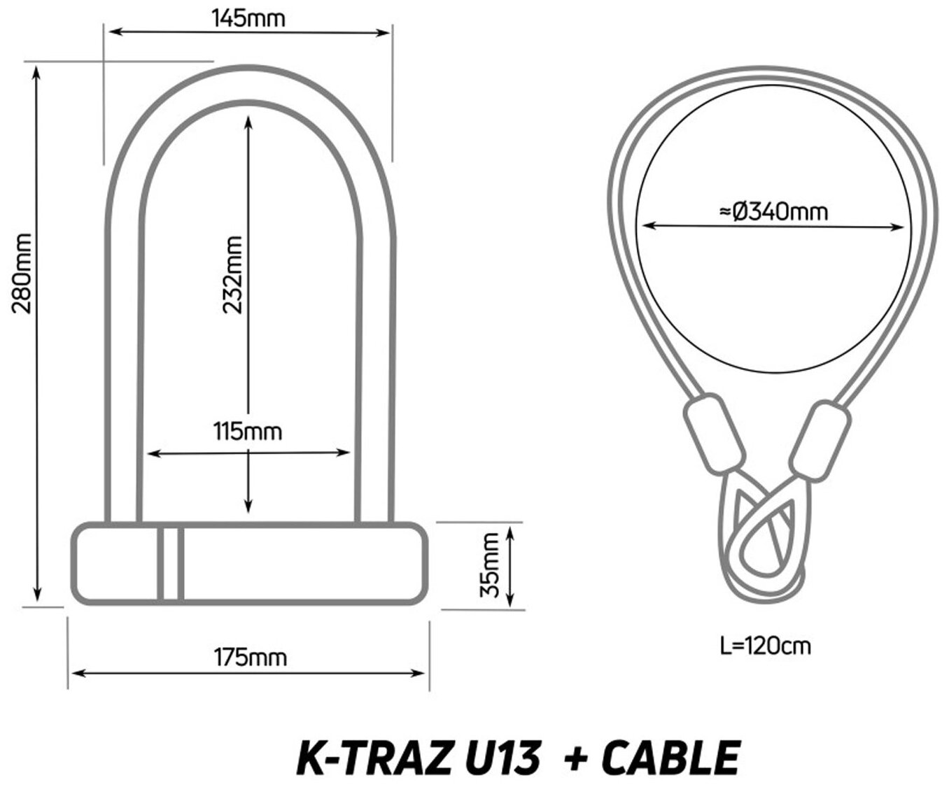 Замок велосипедный Zefal K-Traz U13 Cable