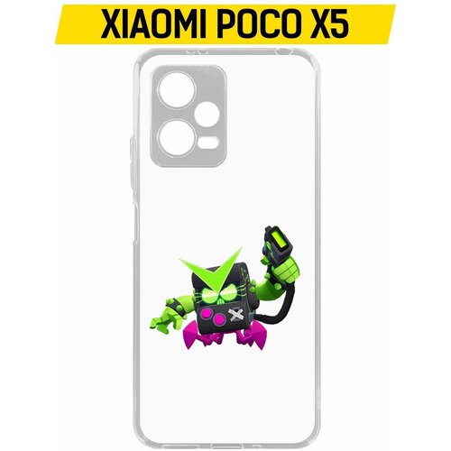 Чехол-накладка Krutoff Clear Case Brawl Stars-Вирус 8-БИТ для Xiaomi Poco X5