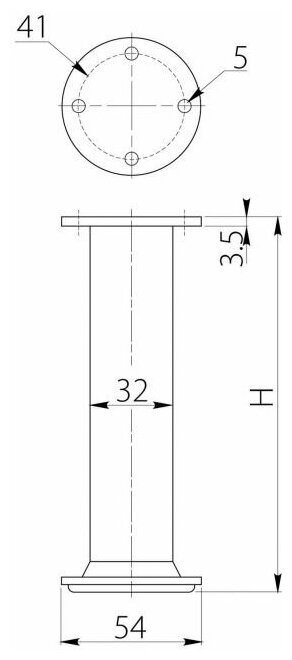 Опора регулируемая NM-BD868-100-05 30х100мм, алюминиевая, 100кг GTV - фото №2