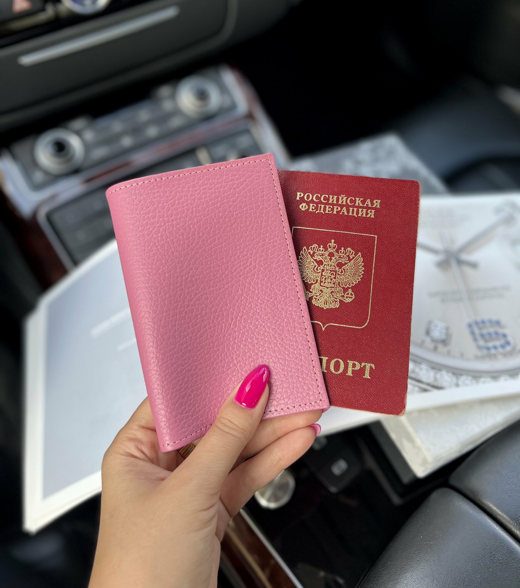 Купить Обложка на паспорт натуральная кожа розовый оттенок за 500р. с ...