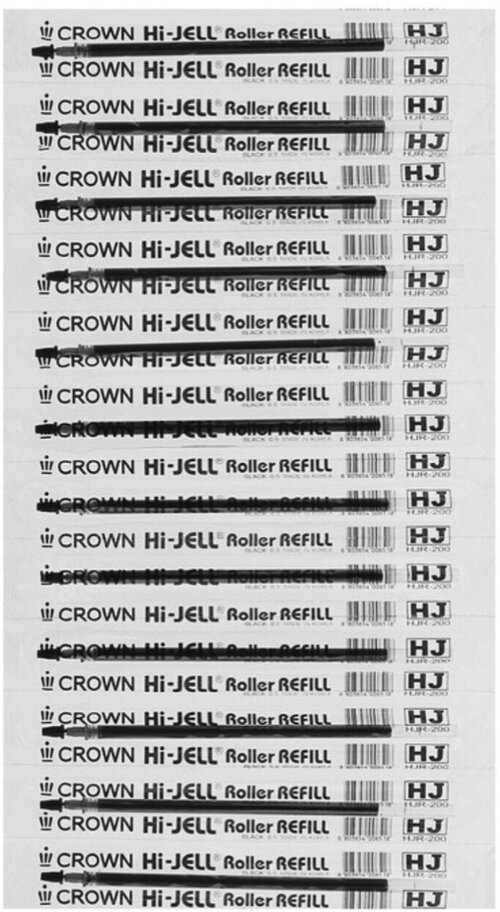 Стержень гелевый CROWN HI-JELL 0.5 мм, черный, длина стержня 138 мм, набор 12 шт