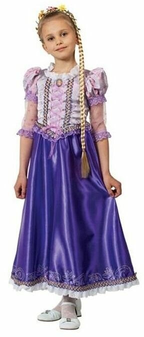 Маскарадные костюмы для детей "Принцесса Рапунцель", размер 34, рост 134-140 см