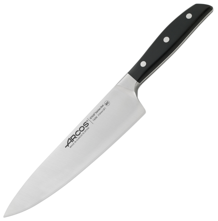 Набор ножей Шеф-нож Arcos Manhattan, 35.3x7x3 см, лезвие: 21 см, серебристый/черный - фото №1