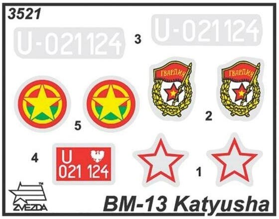 ZVEZDA Гвардейский реактивный миномет БМ-13 Катюша (3521ПН) 1:35 - фотография № 5